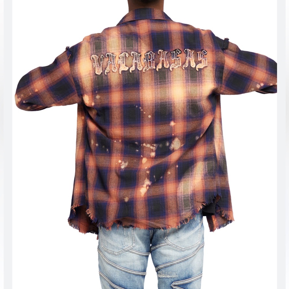 Valabasas v bleached men flannel shirt Sz L